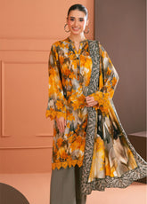 Linen Love By Gul Ahmed Printed Linen 3 Piece Unstitched Suit GA25LL D-LT-52025